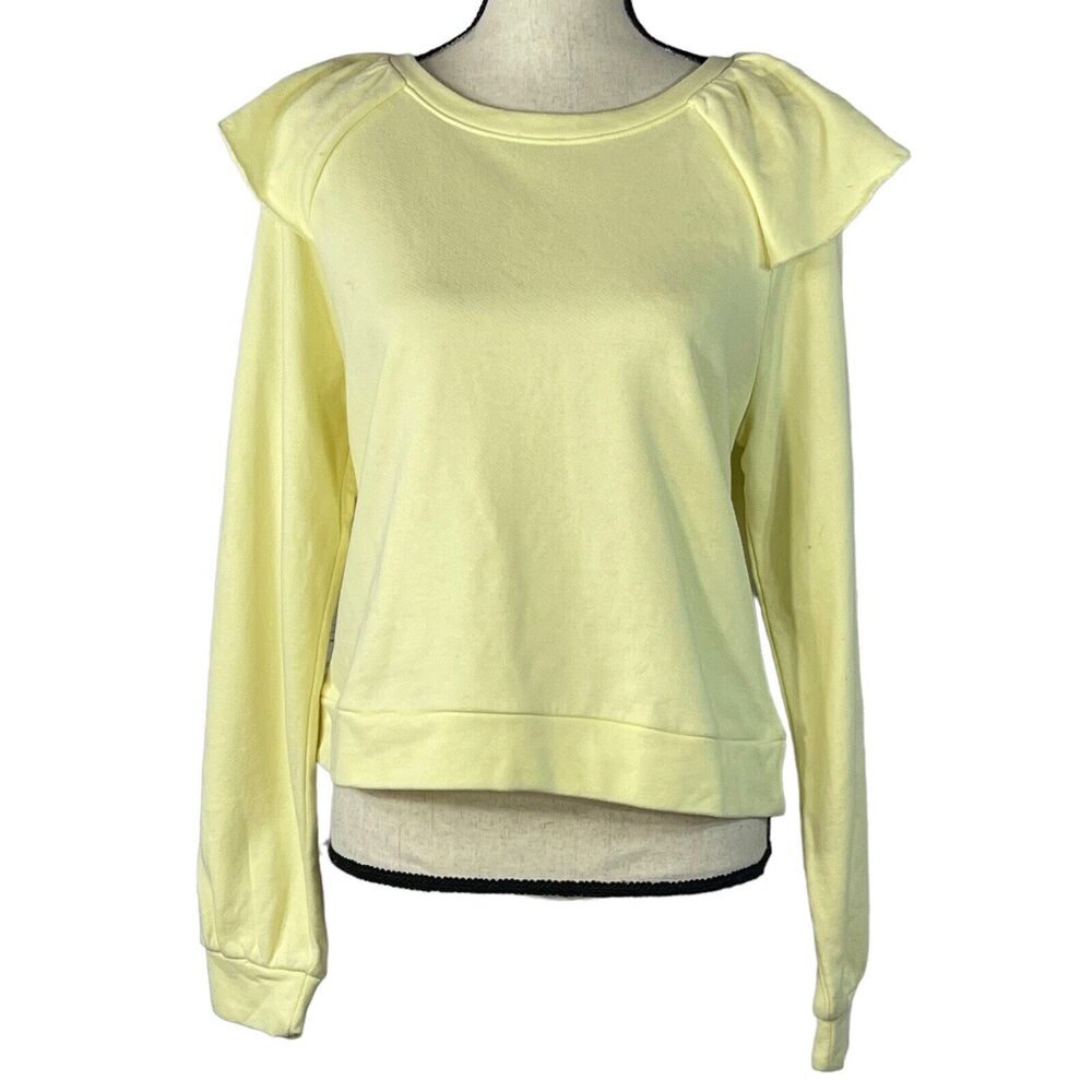 Inc International Concept X-Small Crop Sweatshirt Stretch Long Sleeve Round Neck